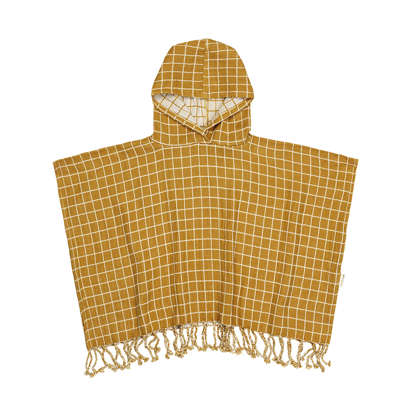 Grid Poncho | Ochre