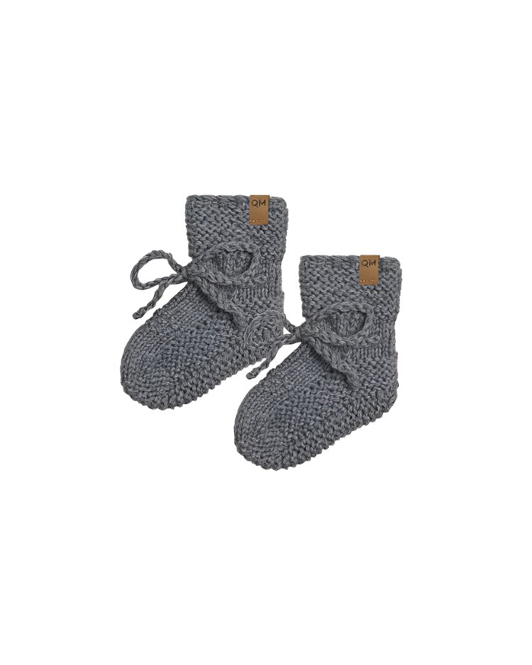 Organic Knit Booties | Navy Heathered