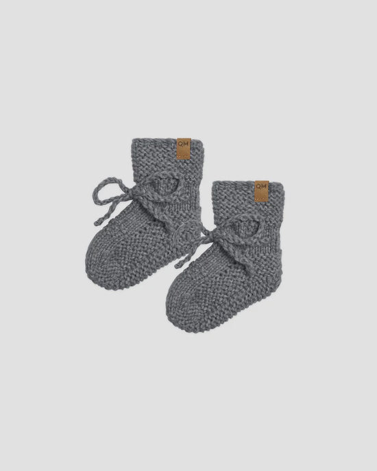 Organic Knit Booties | Navy Heathered