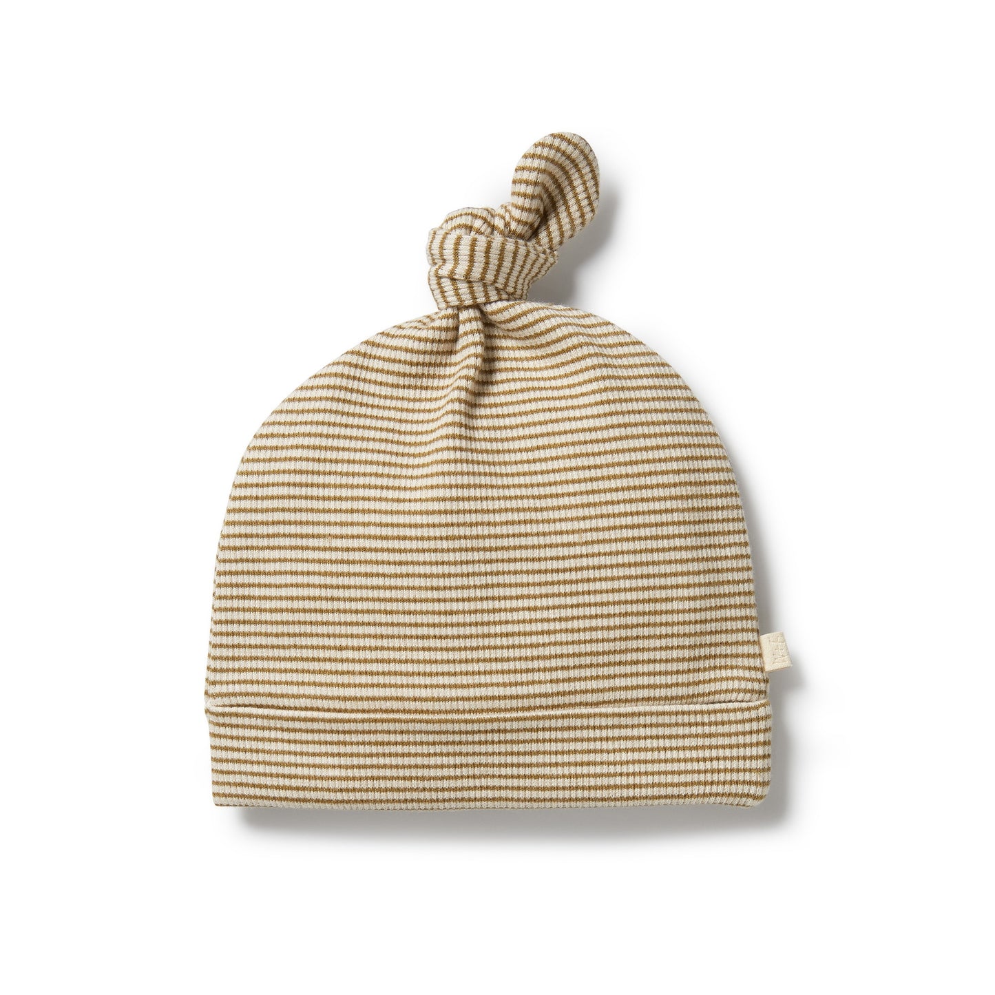 Organic Stripe Rib Knot Hat | Leaf