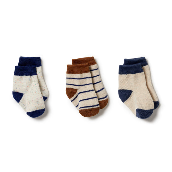 Baby Socks| Deep Blue / Dijon / Blue Depths