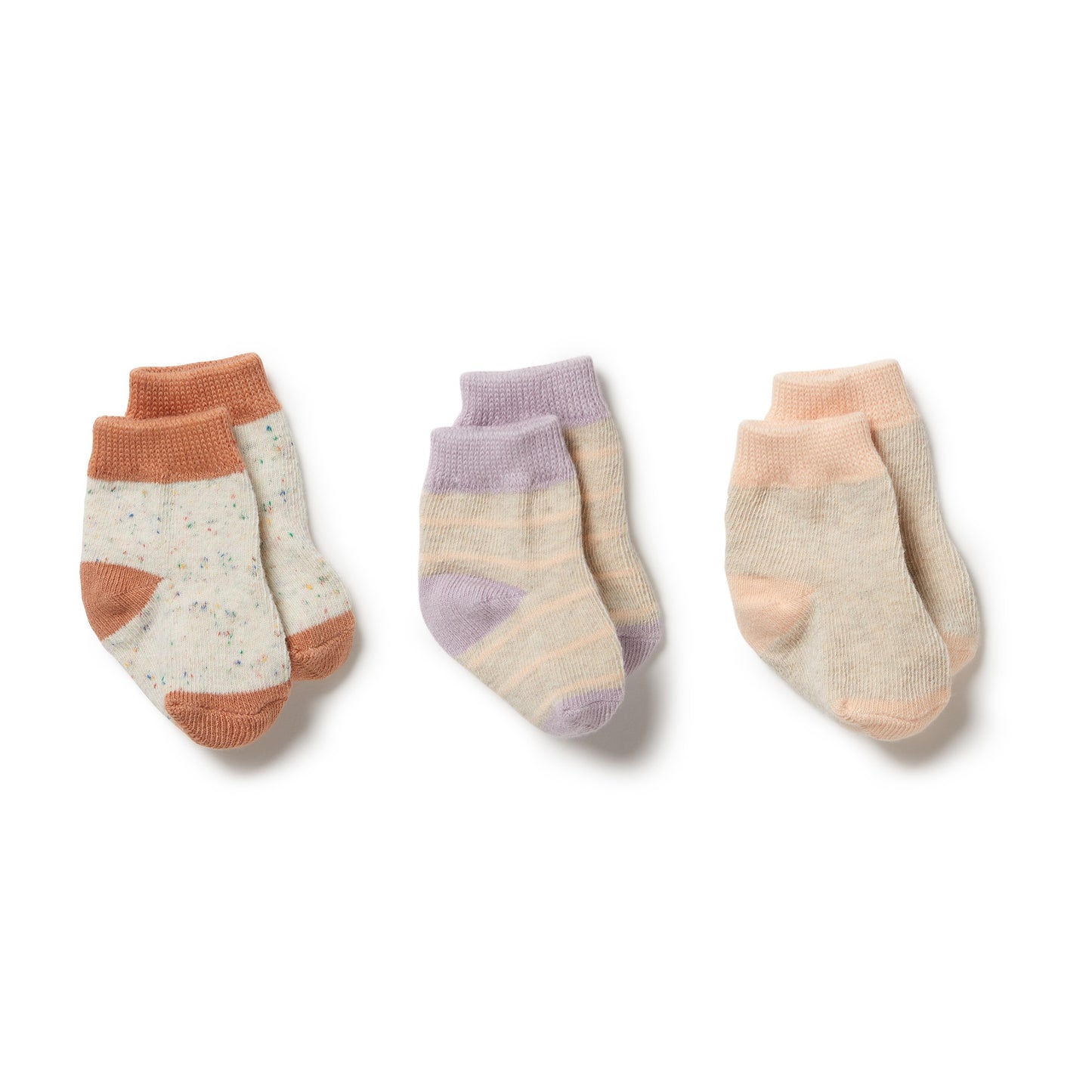 Baby Socks| Cream Tan / Lilac Ash / Cameo Rose