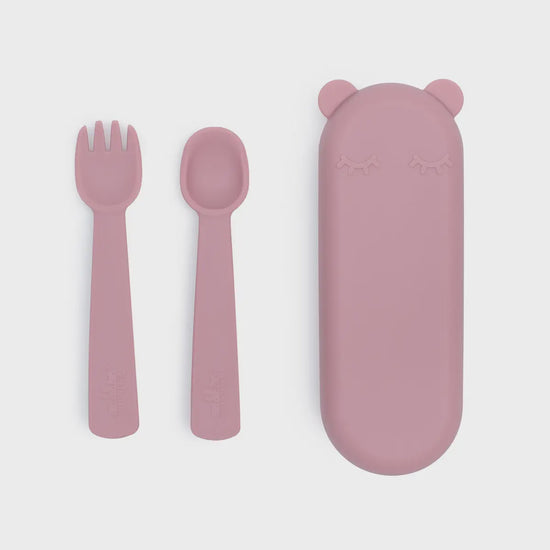 Feedie Fork & Spoon Set | Dusty Rose