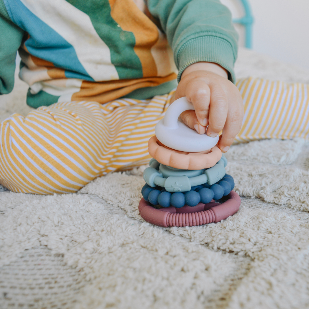 Load image into Gallery viewer, Rainbow Stacker &amp;amp; Teething Toy | Earth
