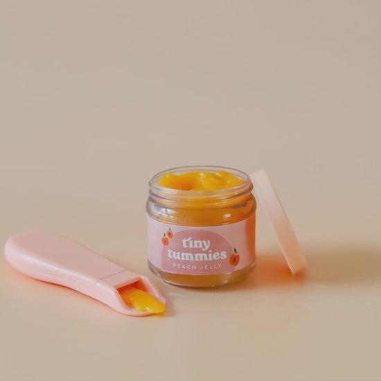 Tiny Tummies Food Jar & Spoon Set | Peach Jelly