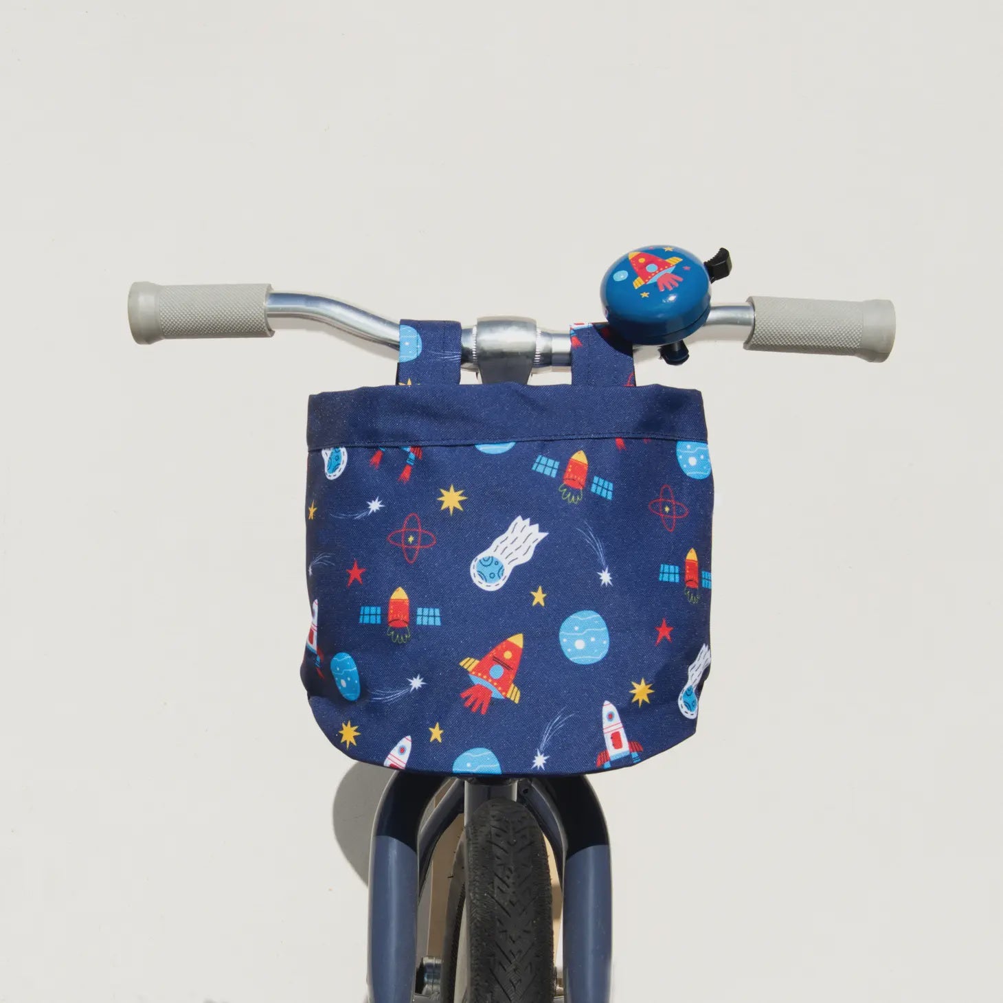 Bike Scooter Front Canvas Basket Rocket Ship Kuddly Kids