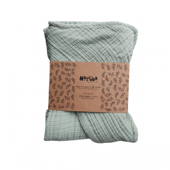 Muslin Hooded Baby Towel | Sage