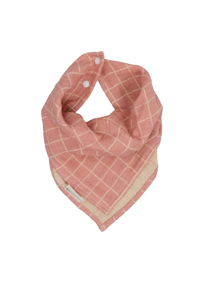 Fold Over Bib | Grid | Old Rose