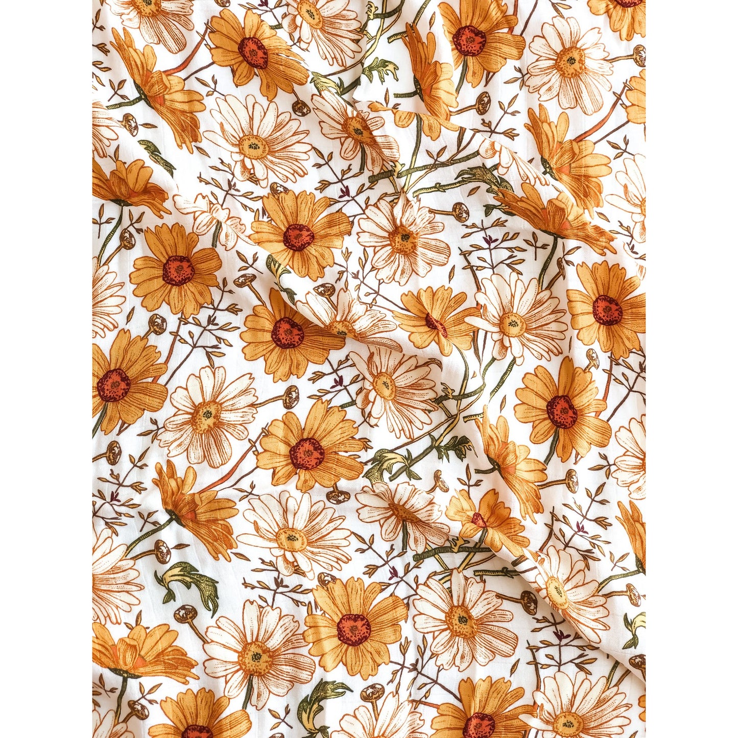 Load image into Gallery viewer, Organic Cotton &amp;amp; Bamboo Swaddle - Sunflower
