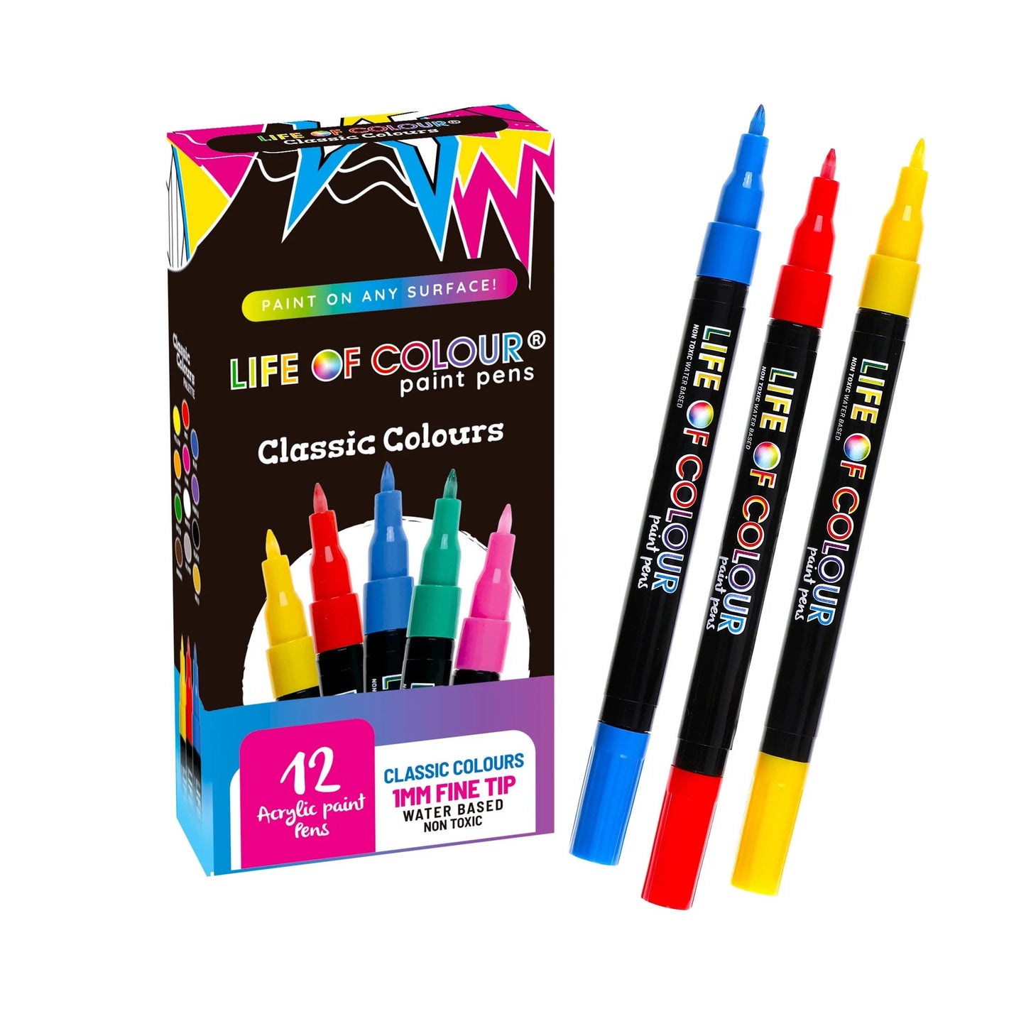 Fine Tip Acrylic Paint Pens | Classic Colours
