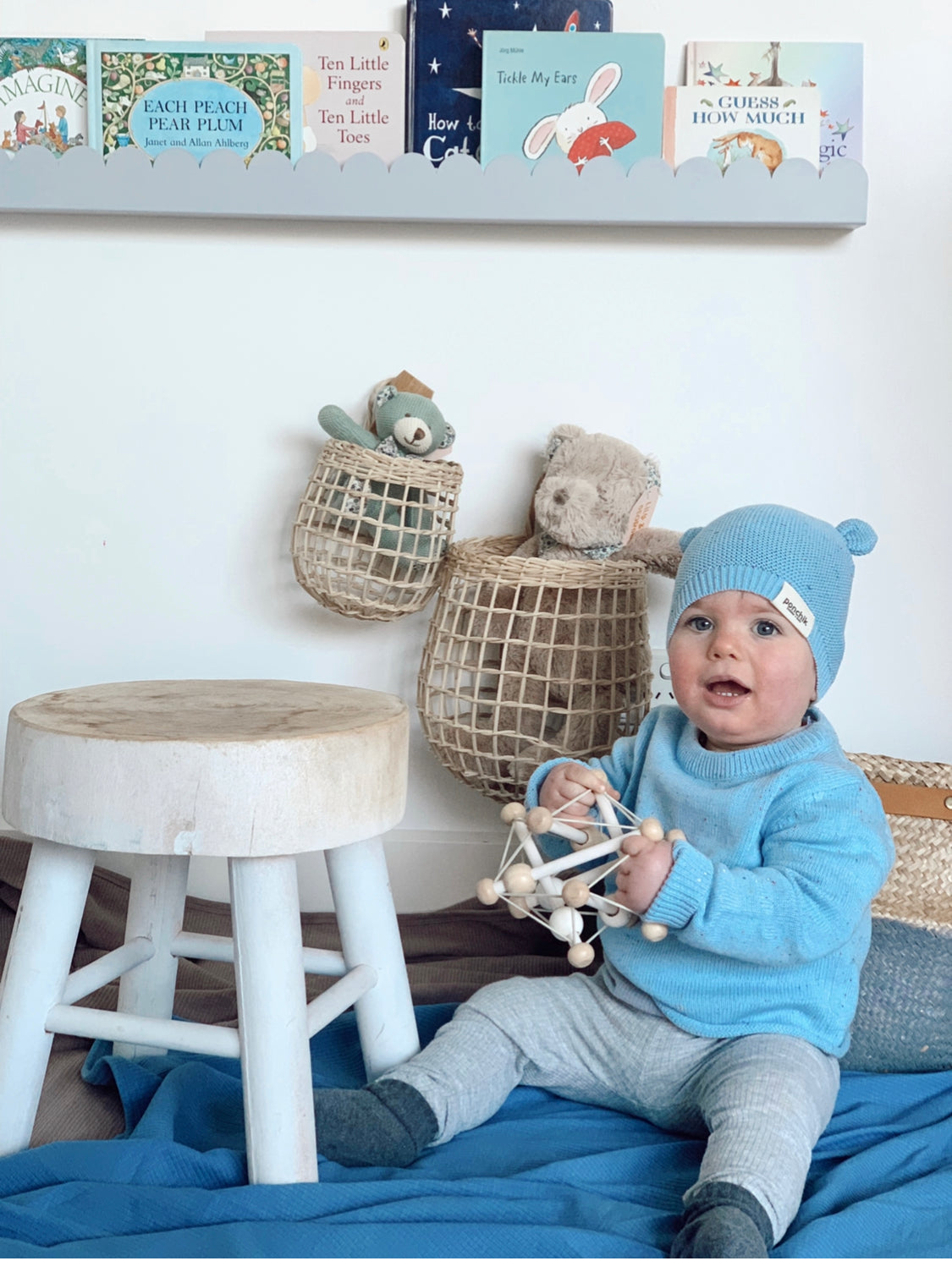 Bear Beanie | Mist Speckle Knit