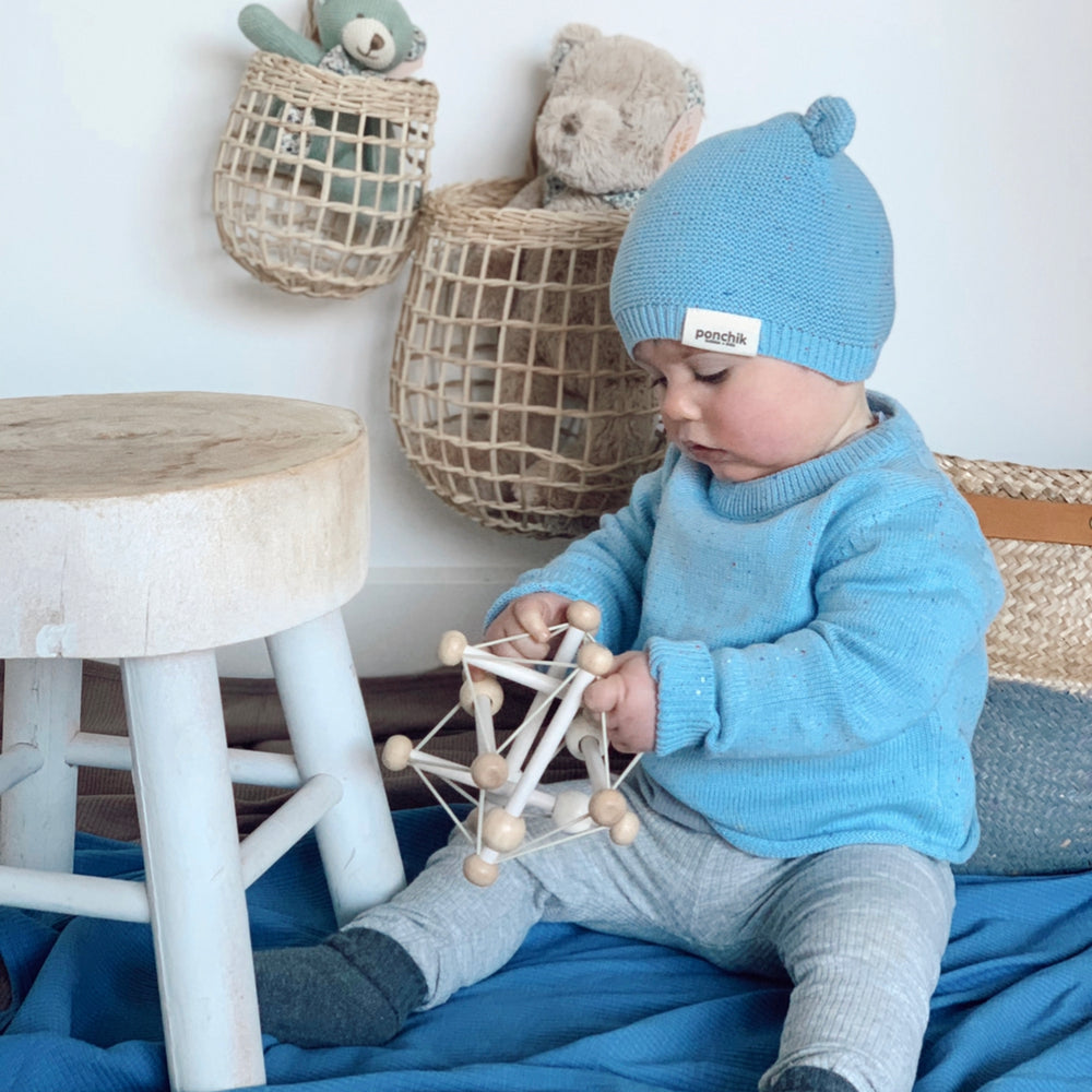 
                      
                        Bear Beanie | Mist Speckle Knit
                      
                    