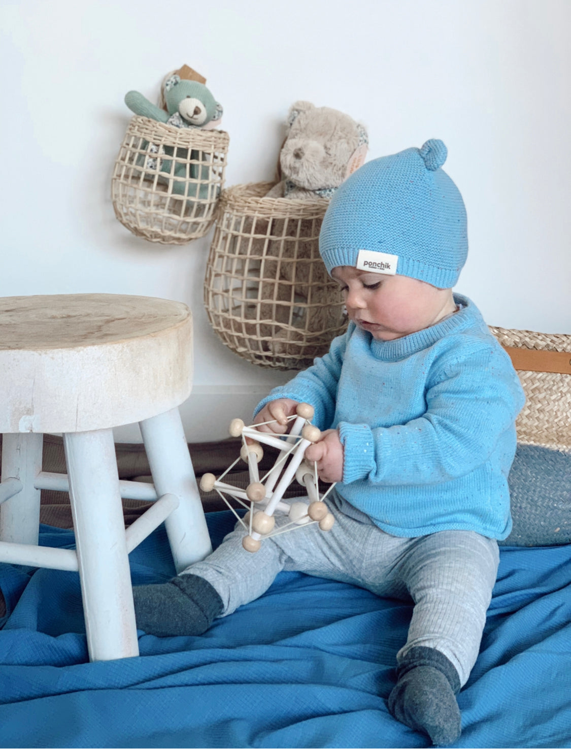 Bear Beanie | Mist Speckle Knit