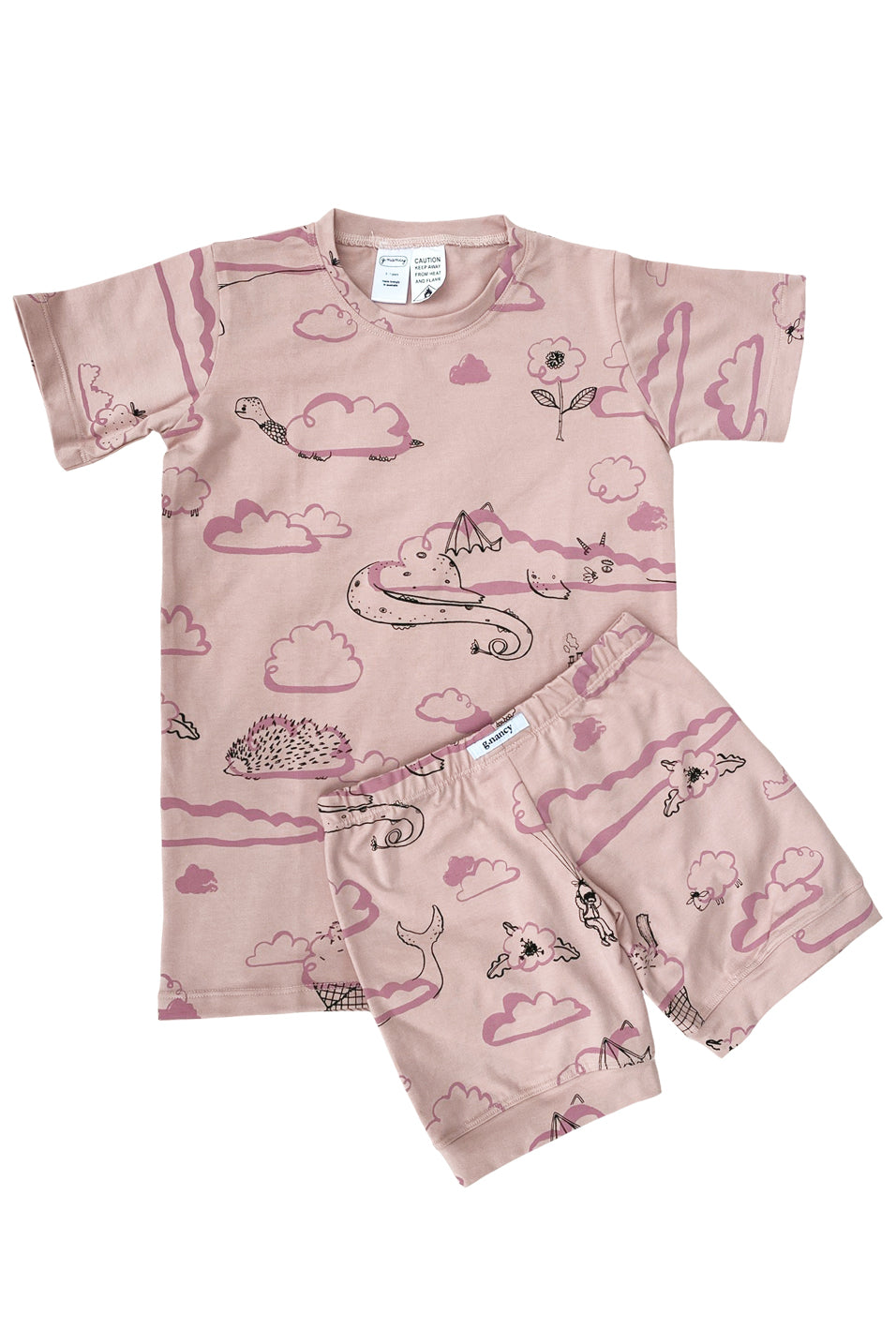 Up In The Clouds Shortie PJ Set | Marshmallow