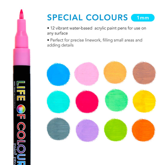 Fine Tip Acrylic Paint Pens | Special Colours