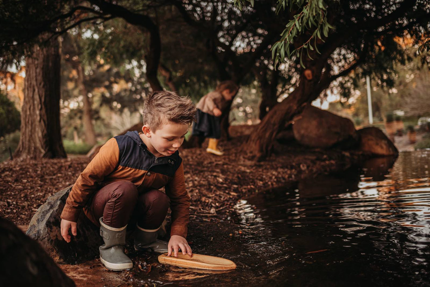 Wooden Toy Boat Canoe